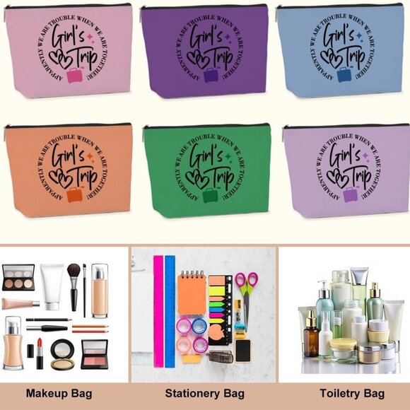 6 PCS Girls Trip Gifts Favors Girls Trip Bag Girls Trip Makeup Bag Girls Weekend - Picture 5 of 6